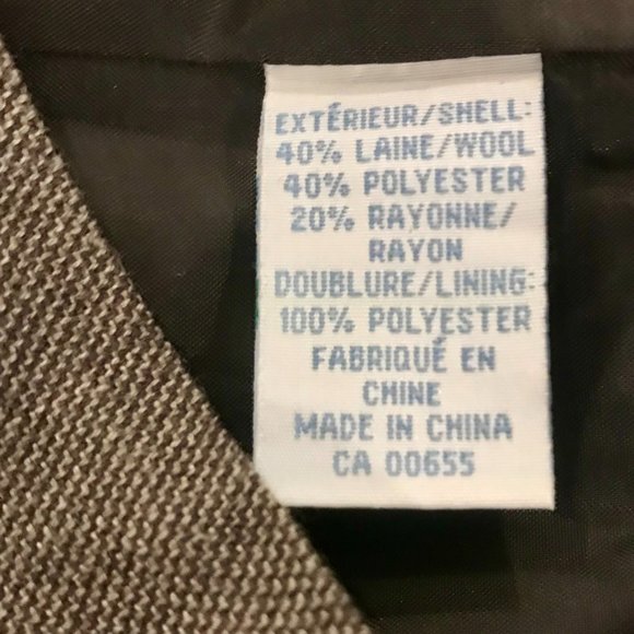 Vintage Wool-Blend Heather Brown Seamed Pencil Skirt - Size 4 - Picture 9 of 12